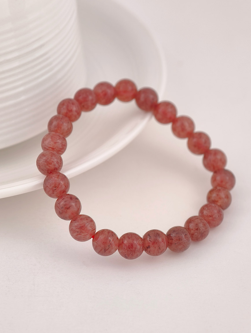 Natural Strawberry Quartz Simple Style Bracelet image