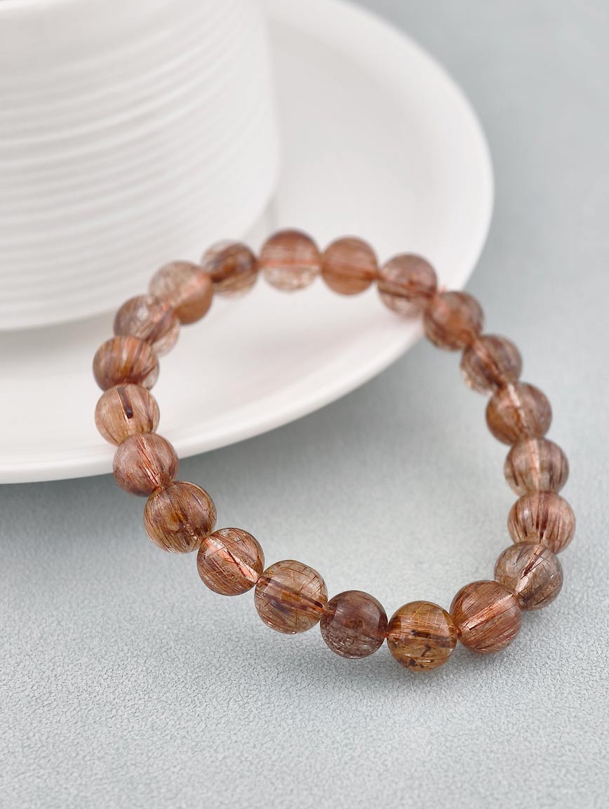 Natural Brazilian Copper Rutilated Quartz Energy Bracelet image
