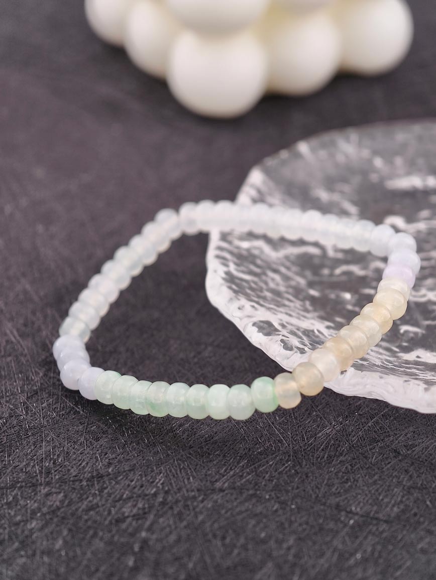 Natural Abacus Bead Jadeite Bracelet image