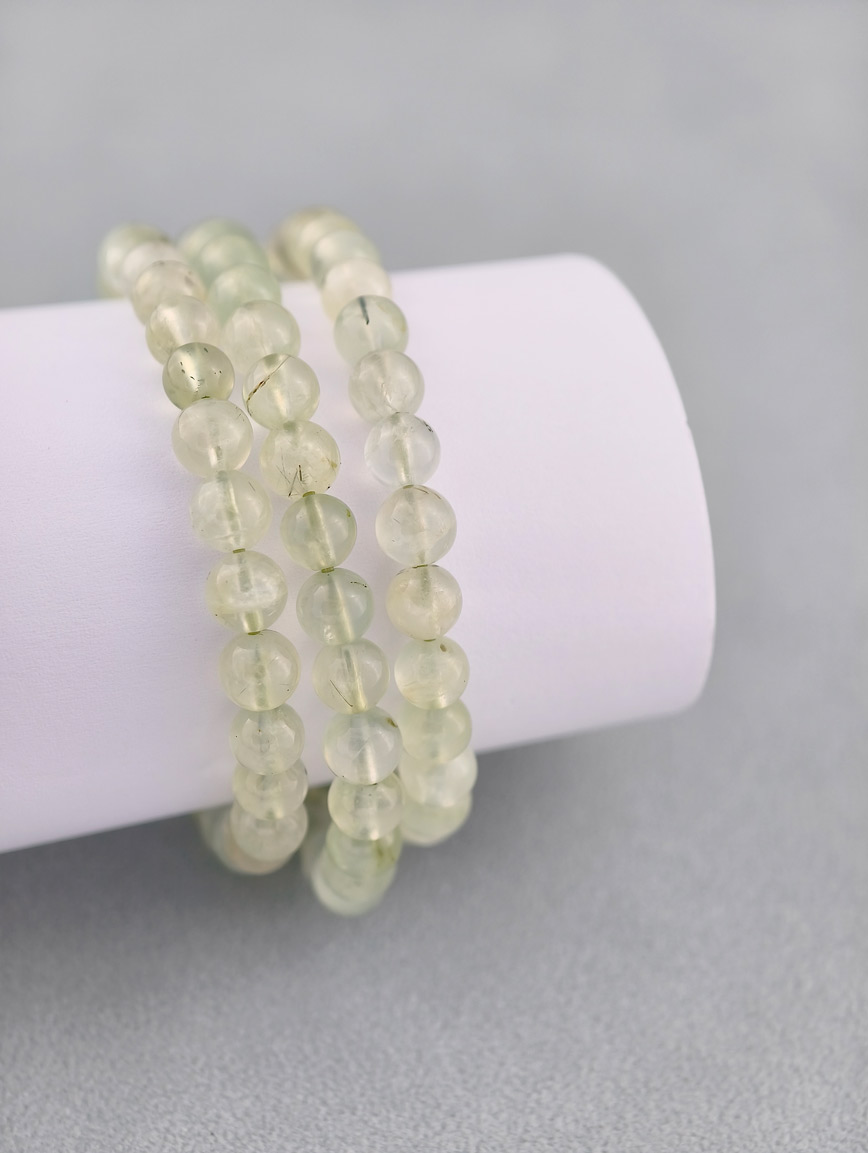 Natural Prehnite Three-Wrap Bracelet image