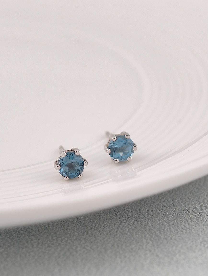 Natural Blue Topaz Earrings image