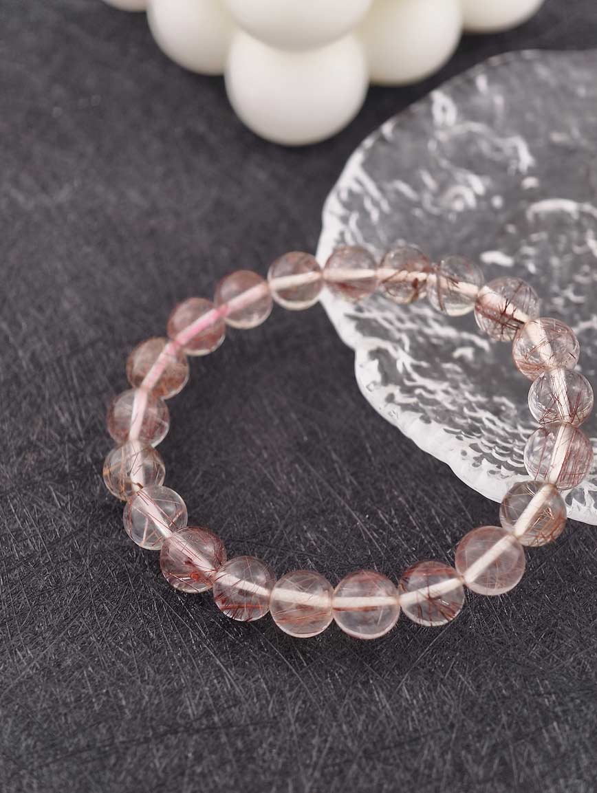 Natural Copper Rutilated Quartz Energy Bracelet image