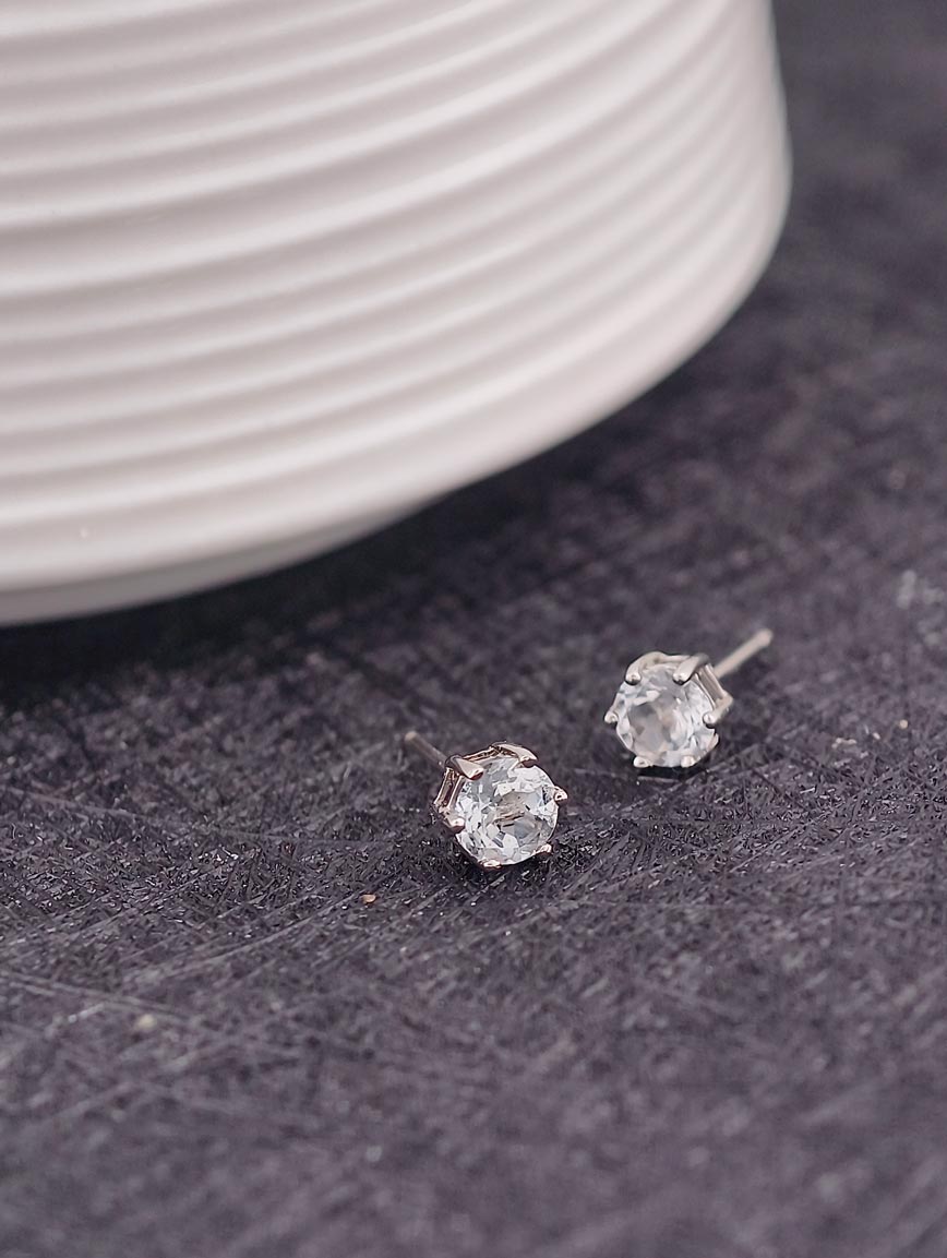 Natural Topaz Simple Style Sterling Silver Earrings image