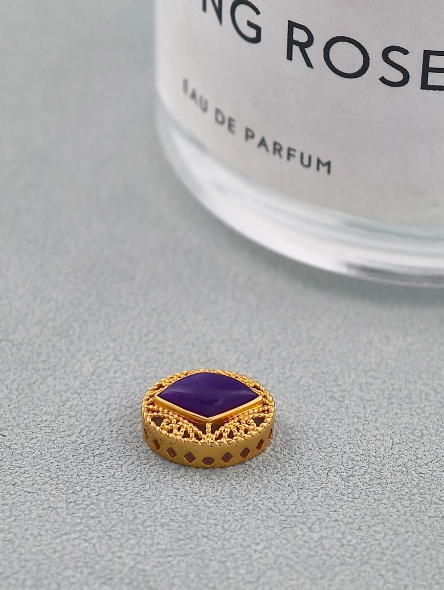 18K Gold Inlaid Natural Sugilite Exquisite Style DIY Accessory image