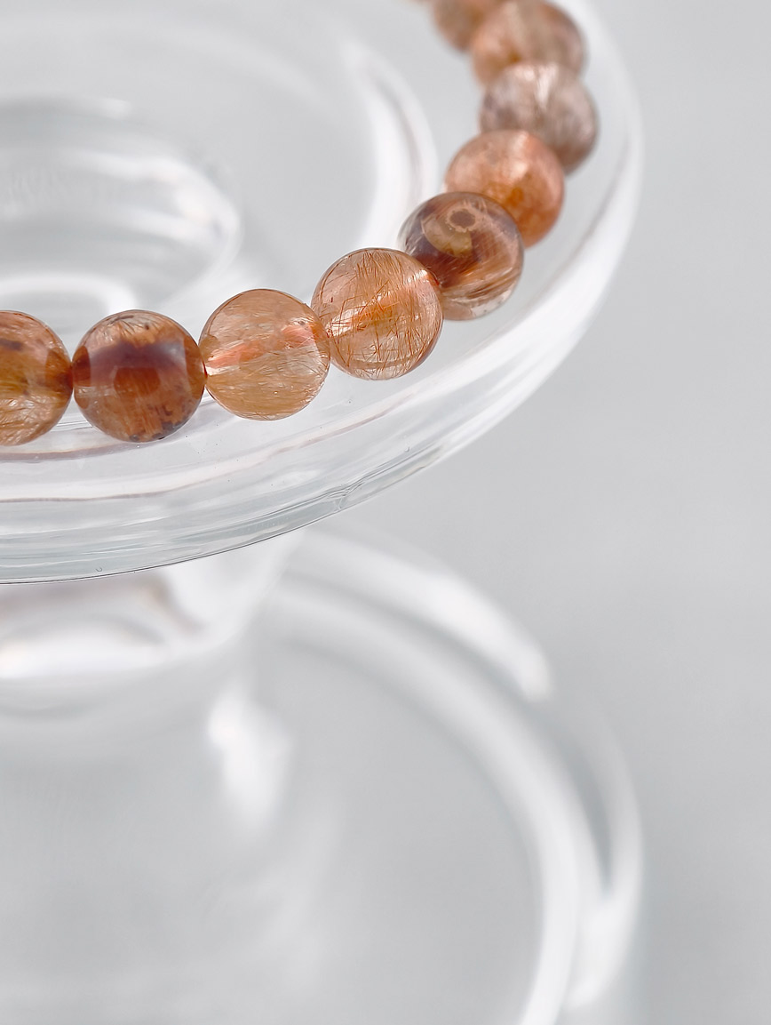 Natural Copper Rutilated Quartz Classic Style Bracelet image