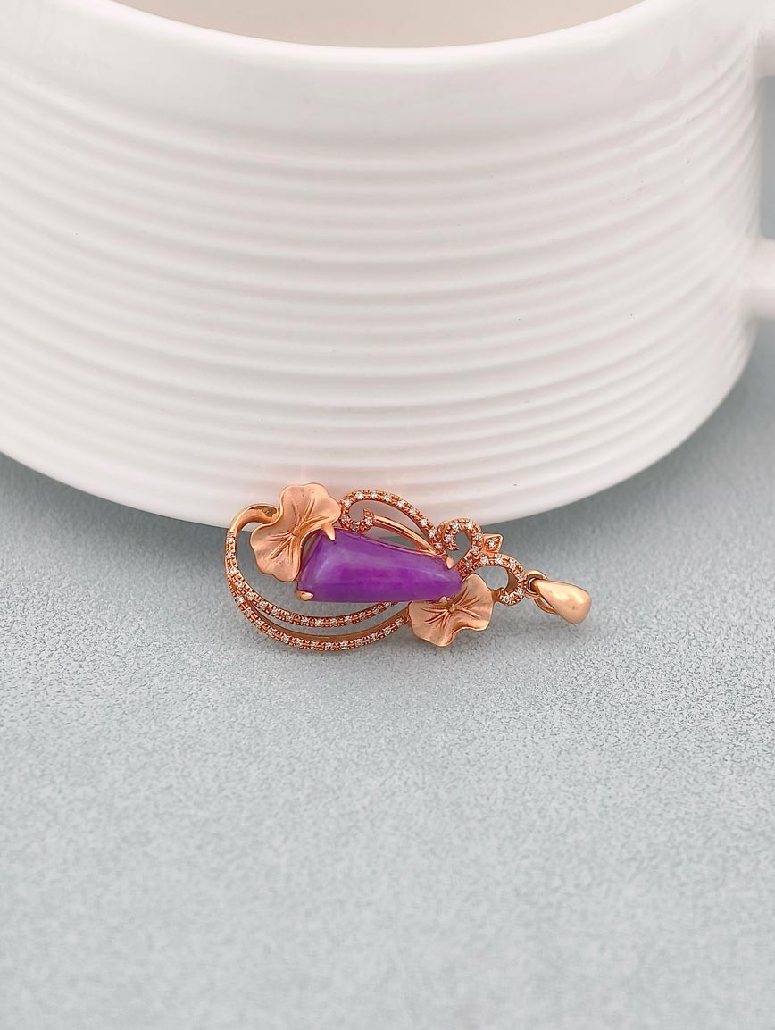 18K Gold Sugilite Exquisite Style Pendant image