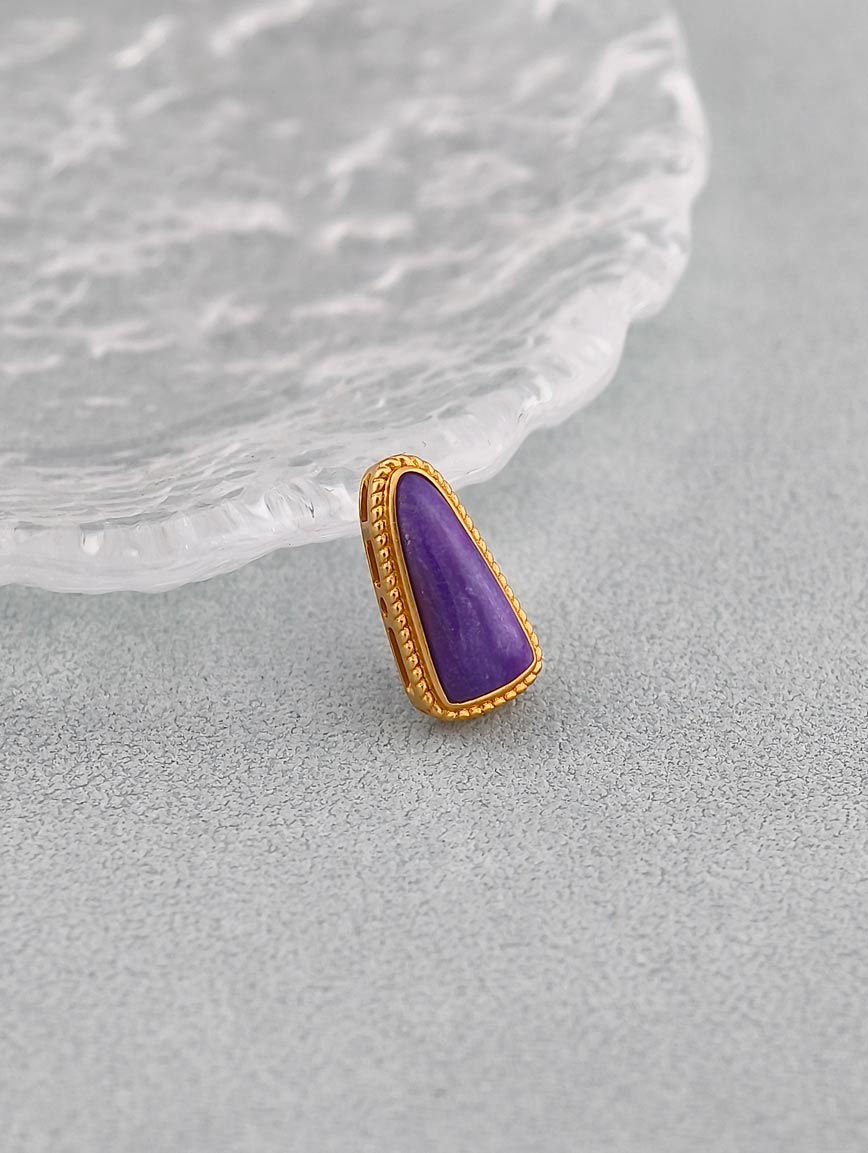 18K Gold Inlaid Natural Sugilite DIY Accessory image