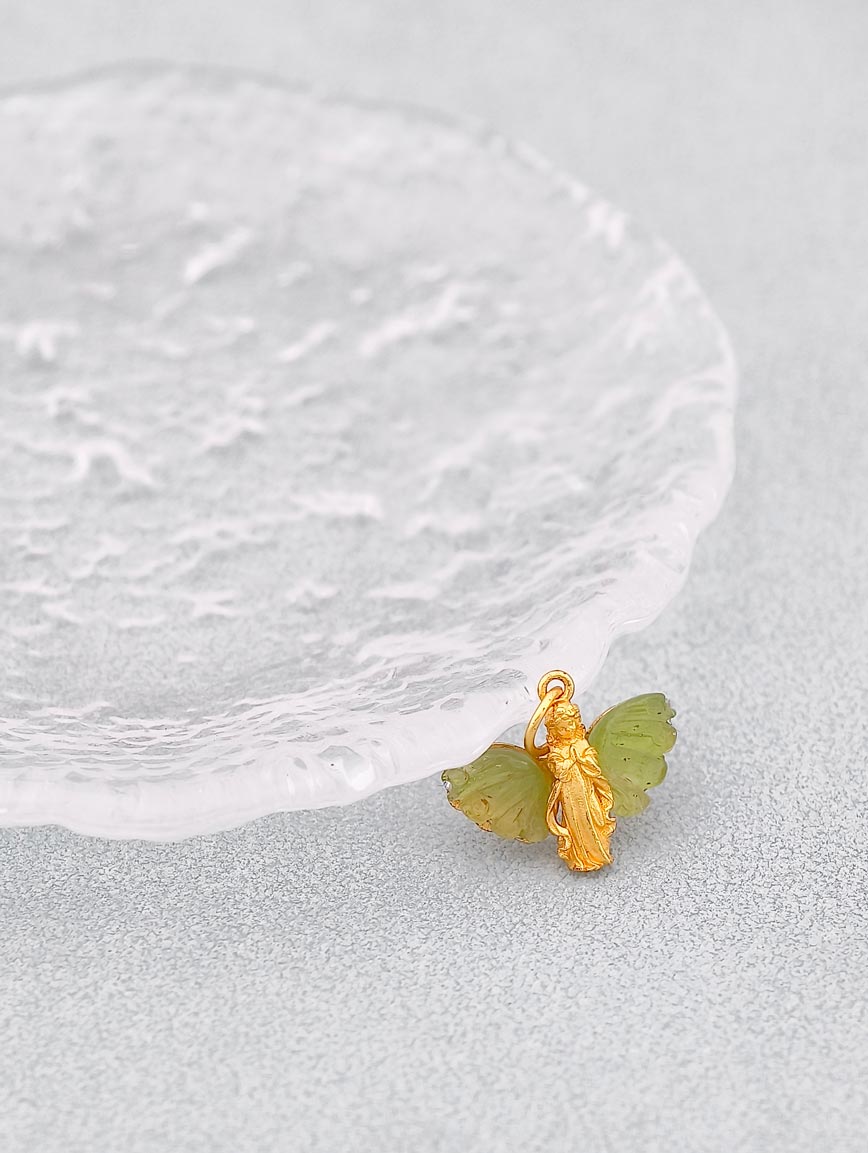 Natural Green Tourmaline Sterling Silver Pendant image