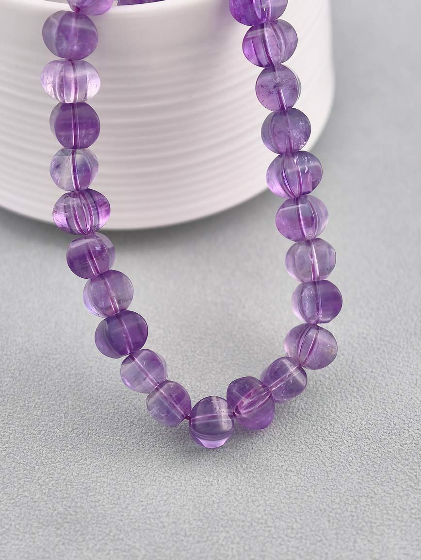 Vintage Lantern Bead Amethyst Necklace image
