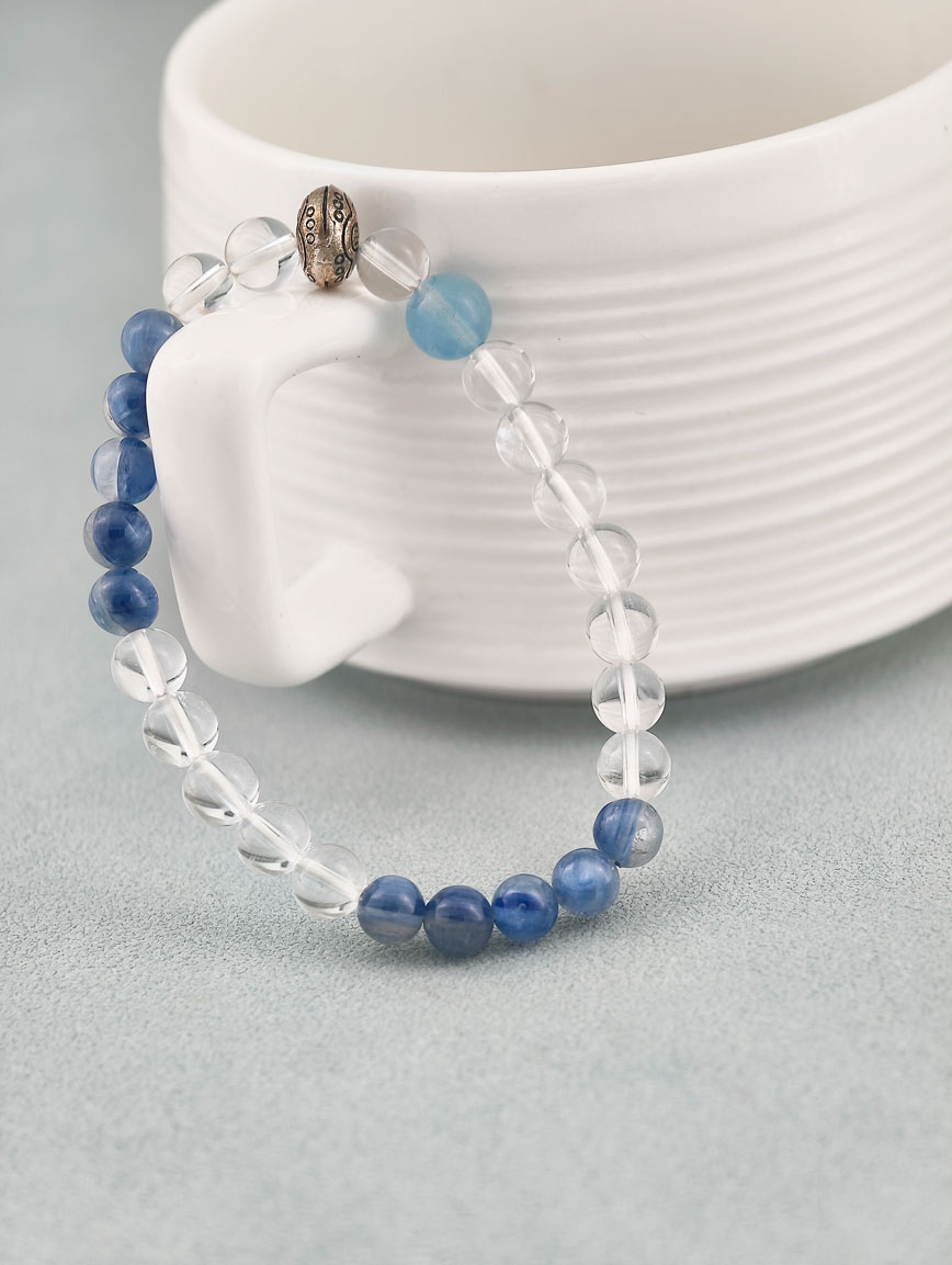Clear Quartz and Kyanite Aquamarine Bracelet image