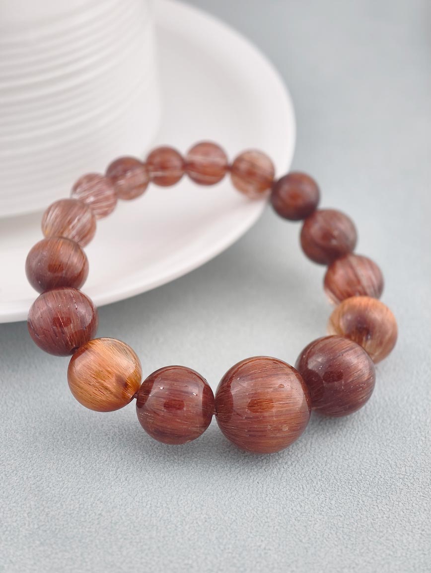 Collectible Gradient Copper Rutilated Quartz Bracelet image