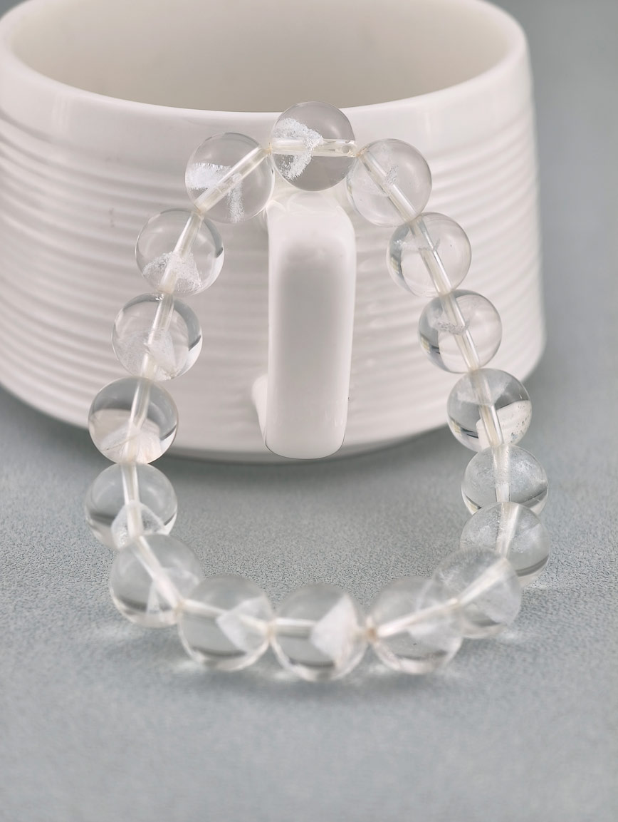 Natural White Phantom Pyramid Bracelet image