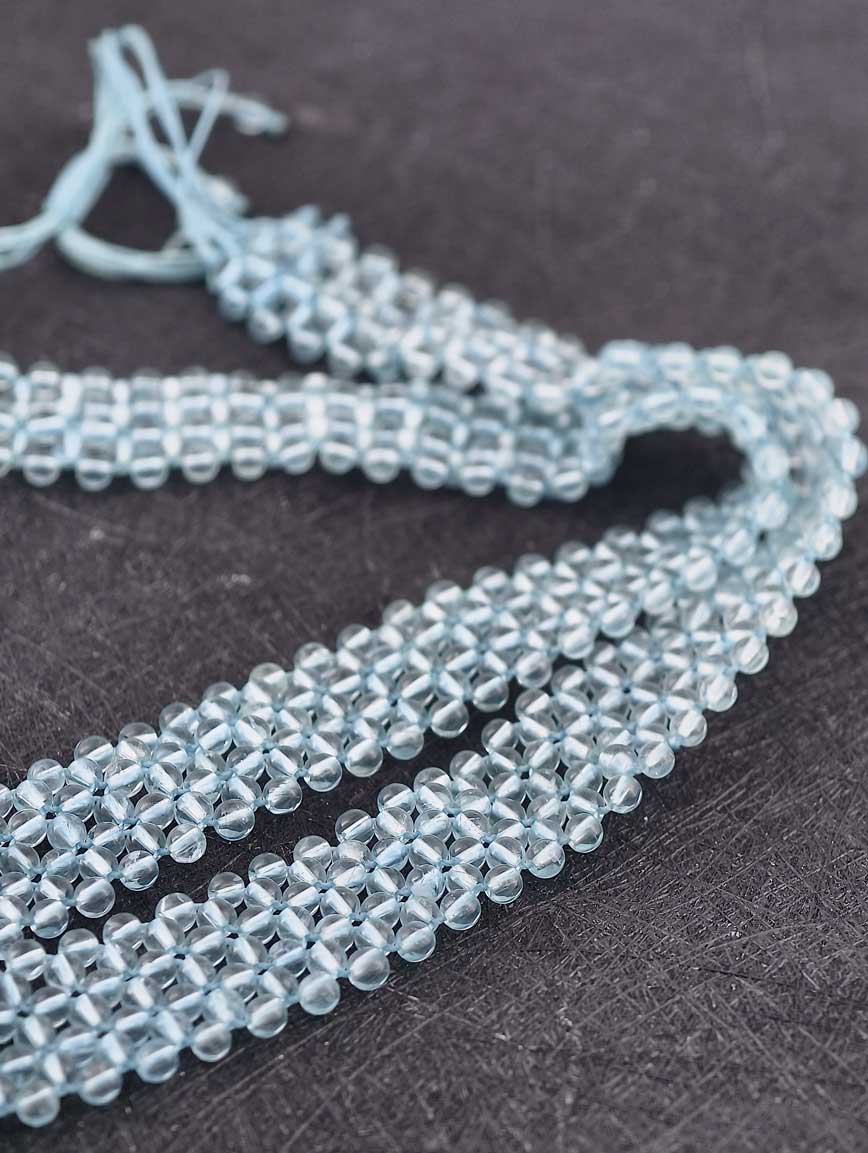 Braided Style Natural Aquamarine Necklace image