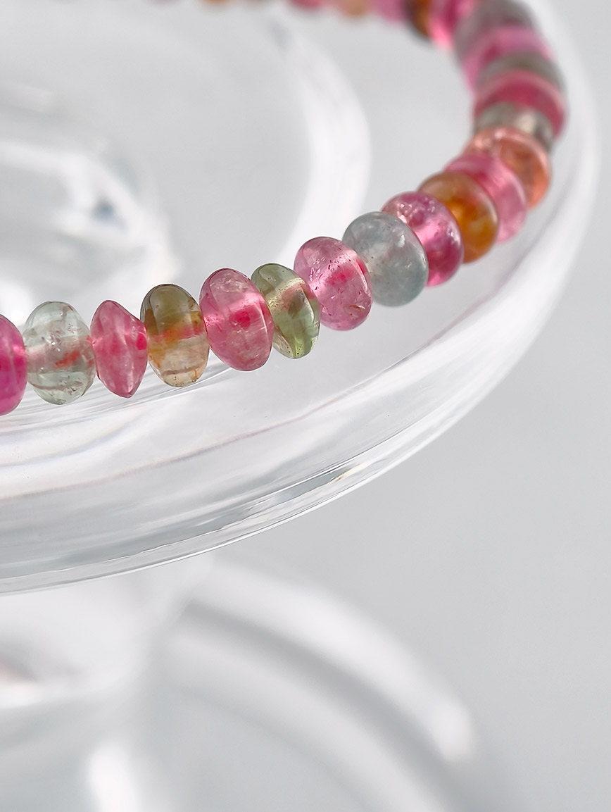 Natural Abacus Bead Tourmaline Bracelet image