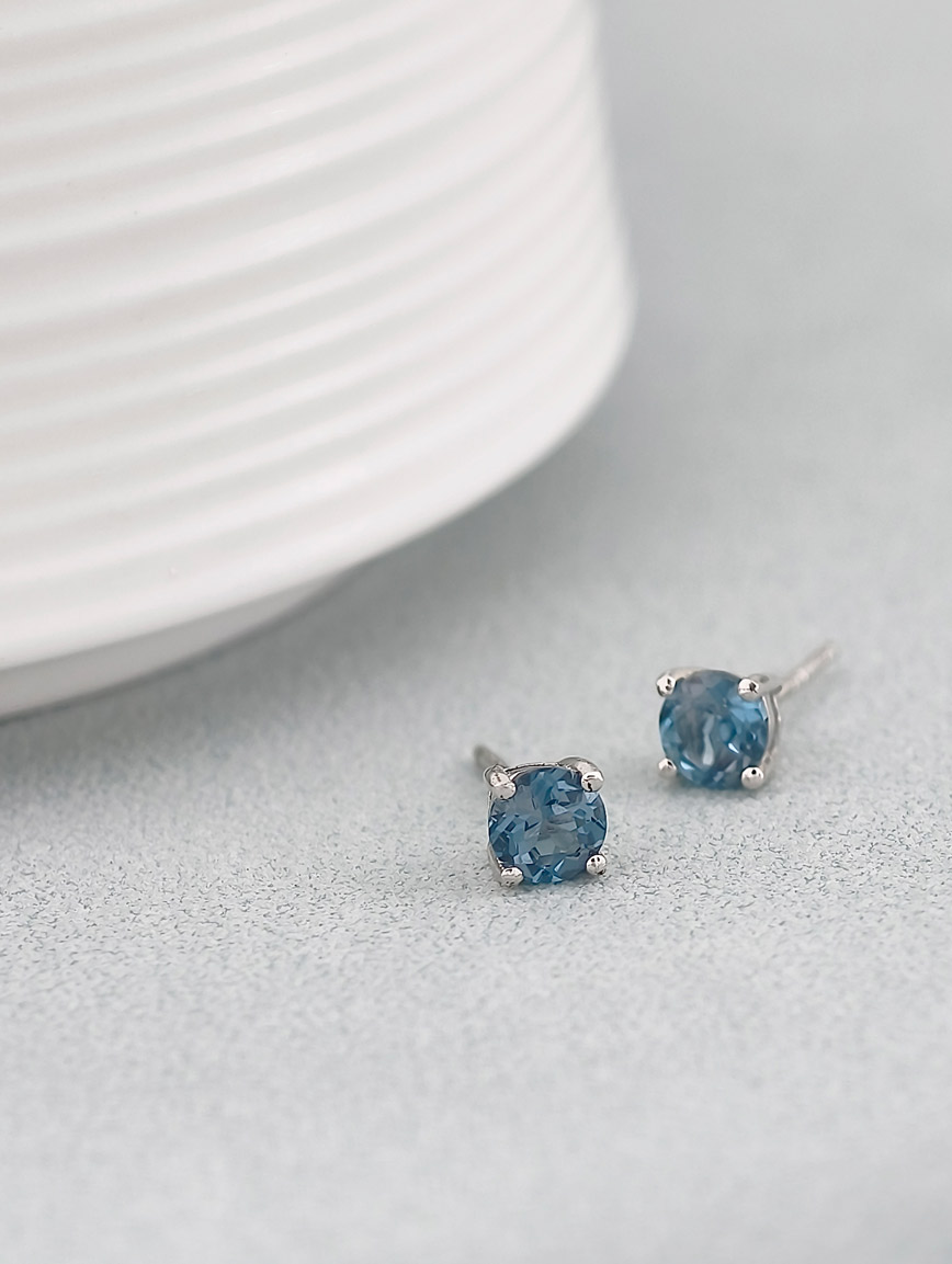 Natural Blue Topaz Sterling Silver Earrings image