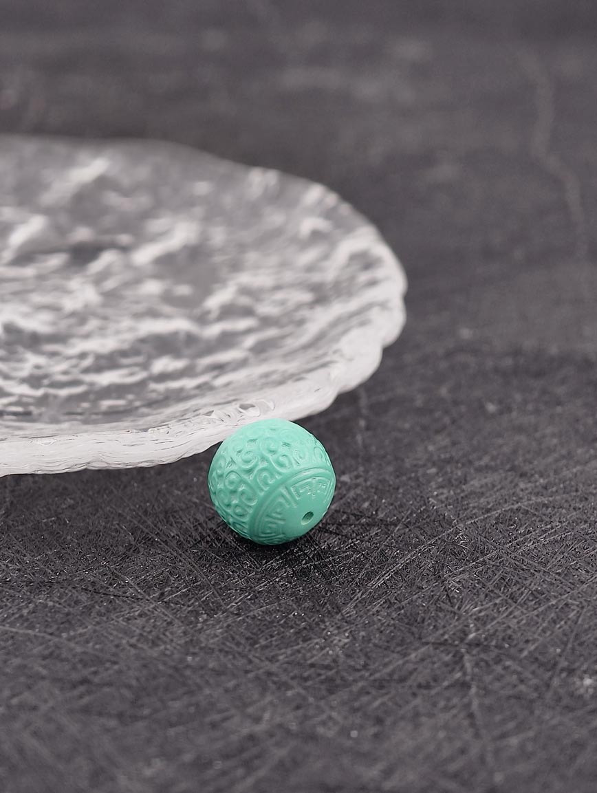 Natural Turquoise Ruyi Pattern Bead DIY Accessory image