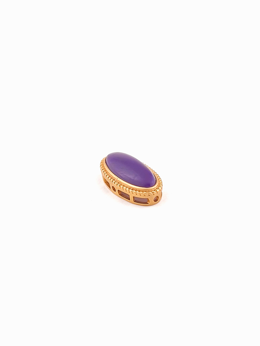 18K Gold Inlaid Oval Sugilite DIY Accessory