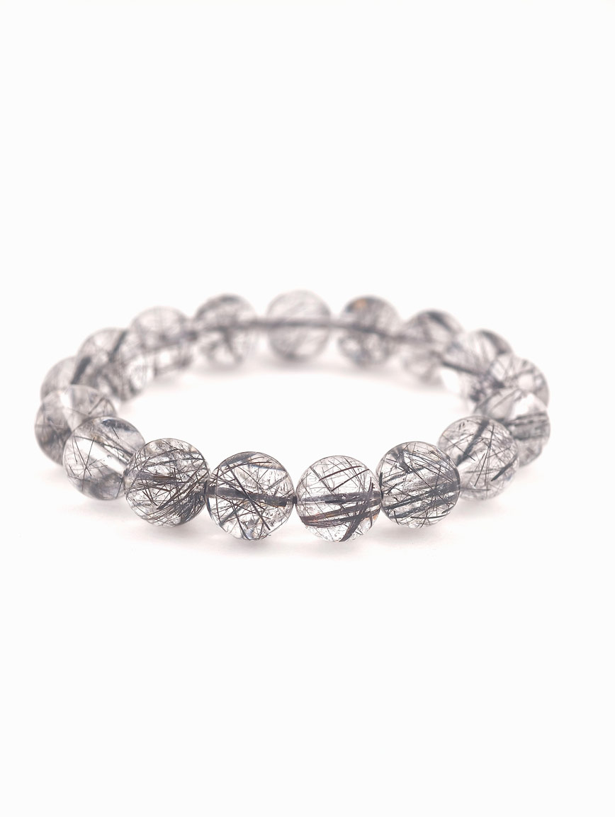 Natural Black Rutilated Quartz Bracelet