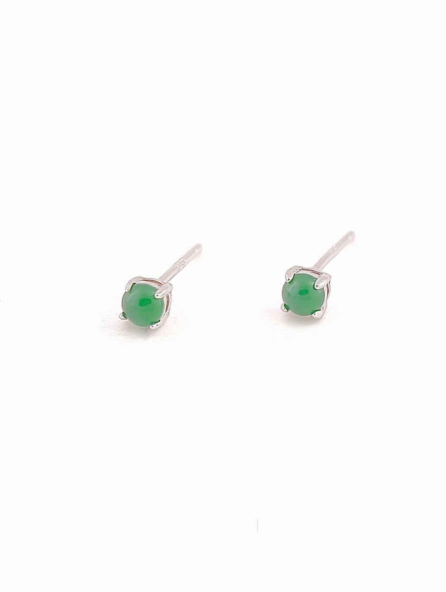 Natural Jadeite Simple Style Earrings