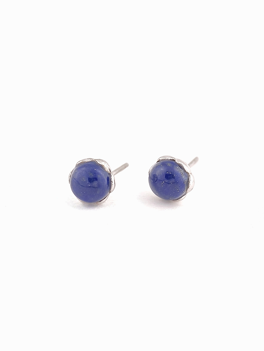 Natural Lapis Lazuli Simple Style Sterling Silver Earrings