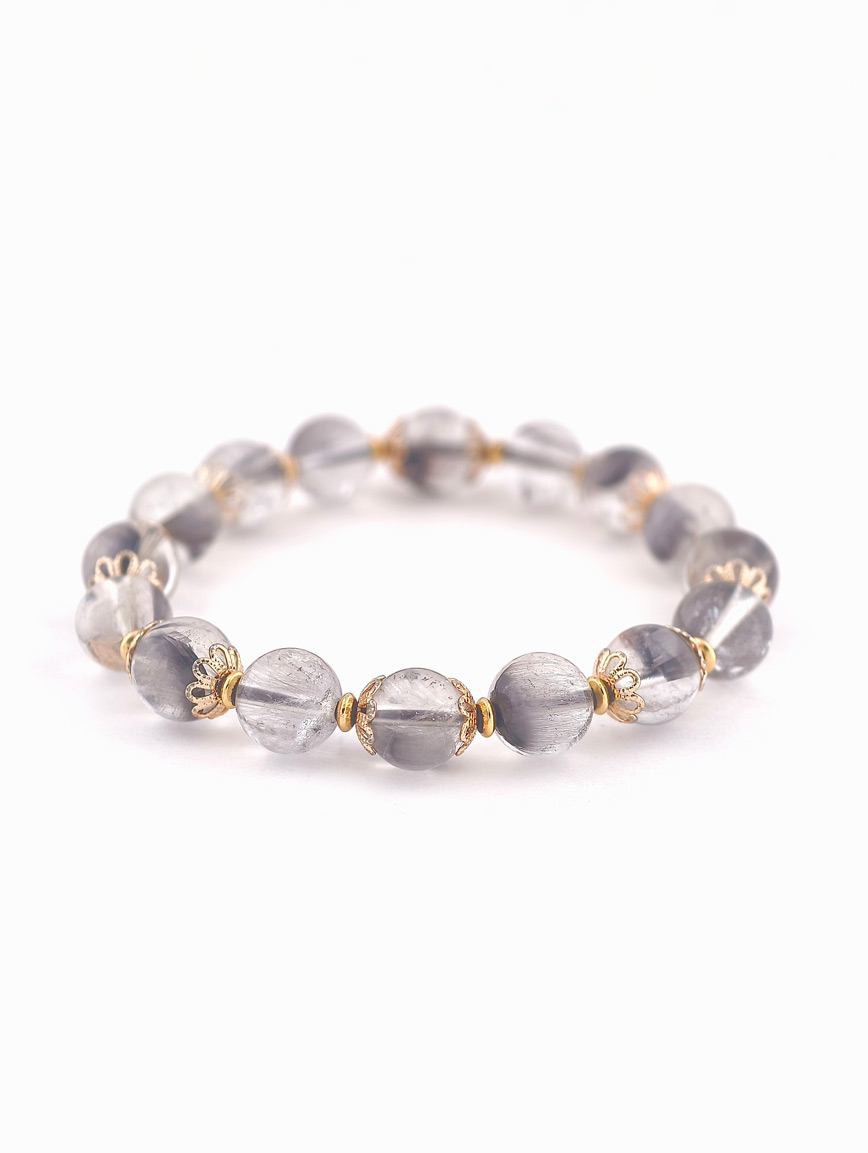 Natural Silver Rutilated Quartz Exquisite Style Bracelet