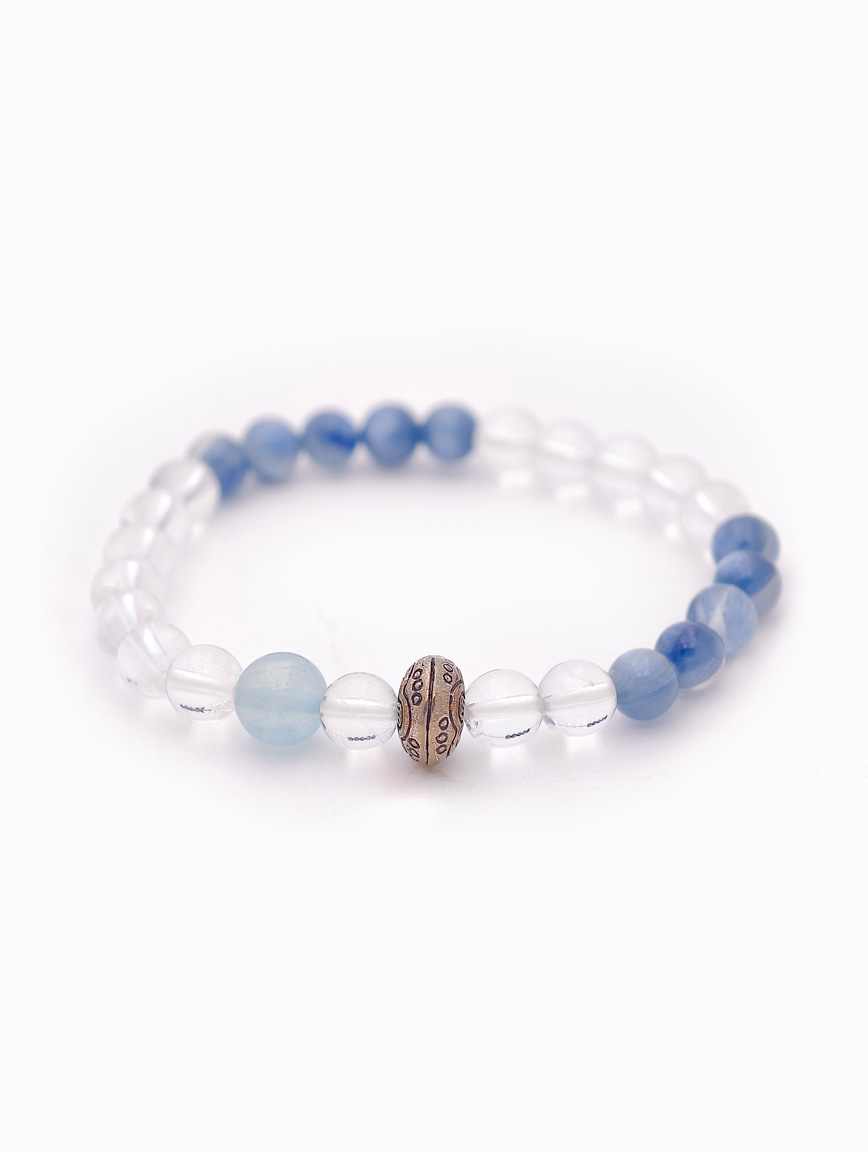 Clear Quartz and Kyanite Aquamarine Bracelet
