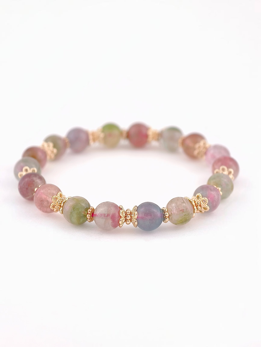 Natural Watermelon Tourmaline Delicate Style Bracelet