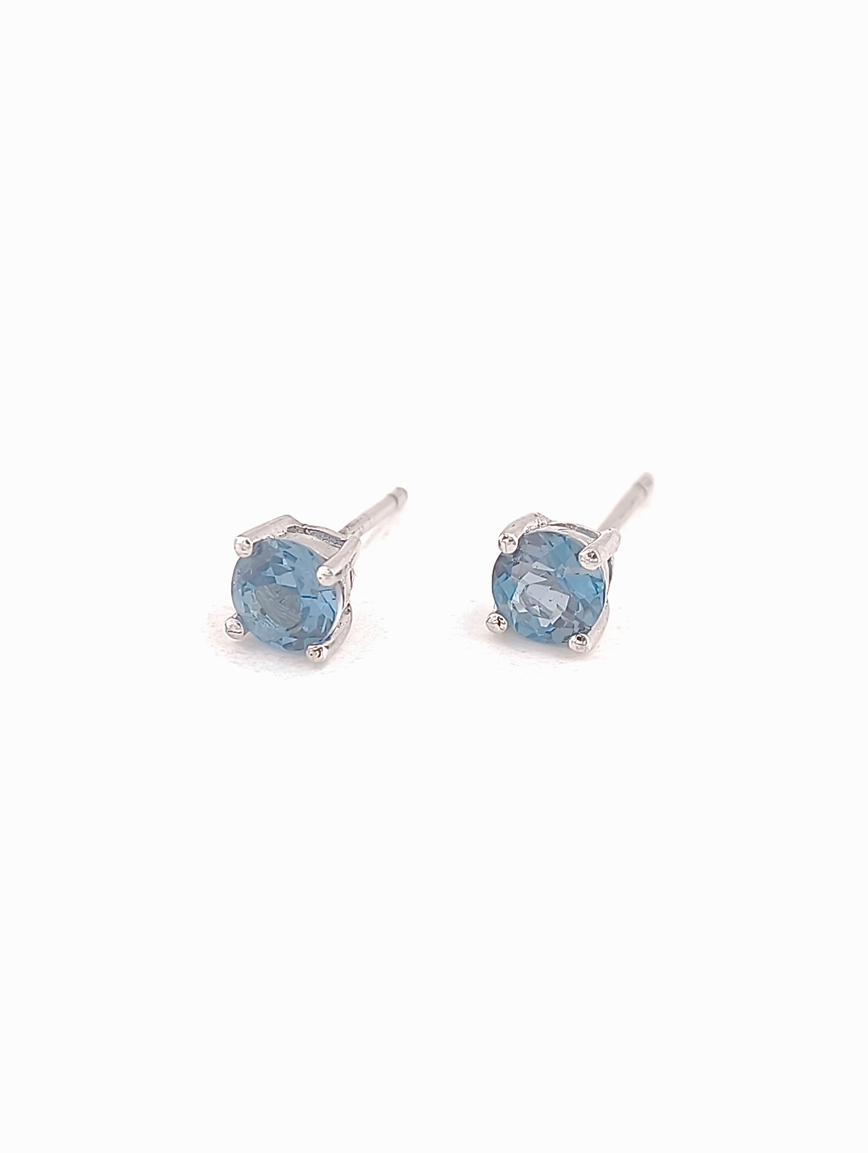 Natural Blue Topaz Sterling Silver Earrings