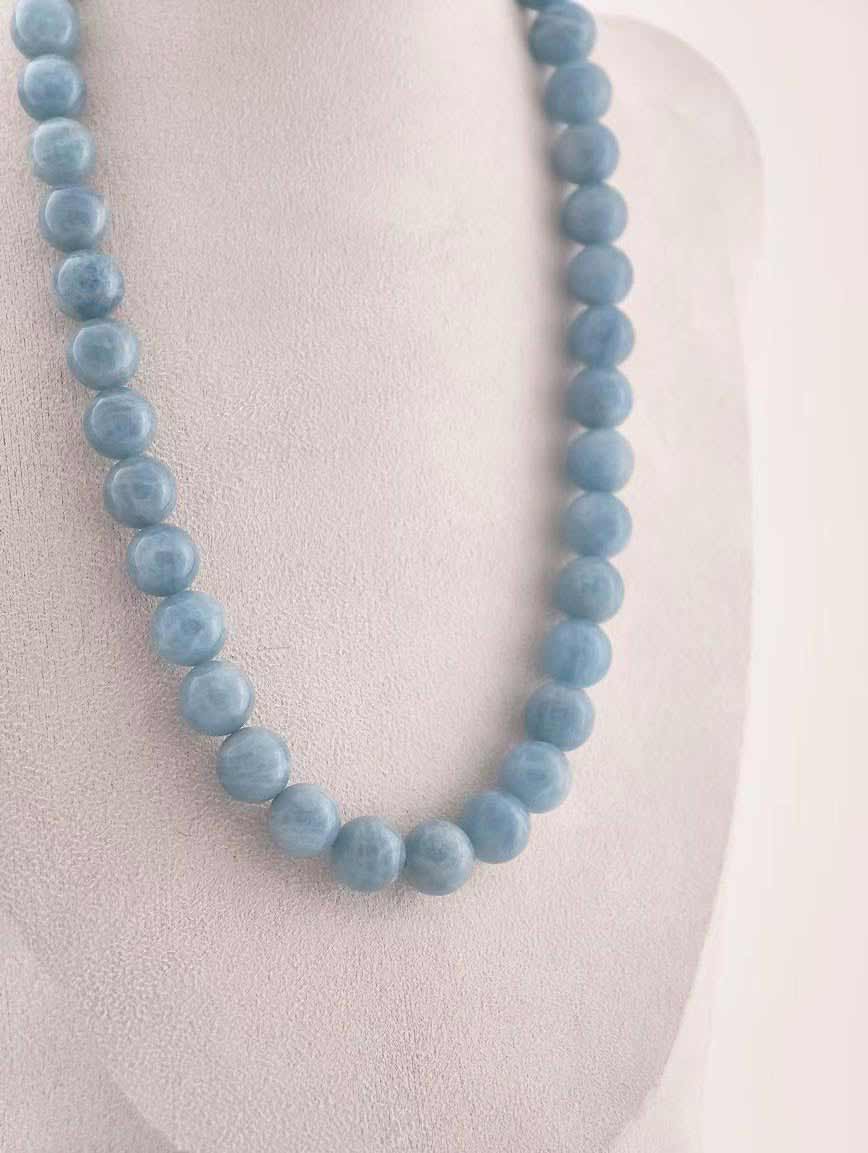 Natural Aquamarine Simple Style Necklace