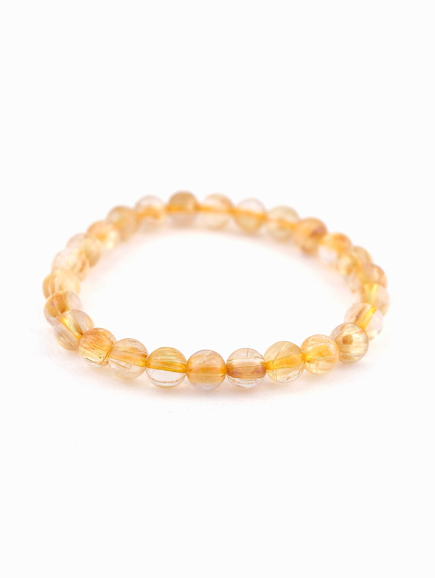 Natural Brazilian Rutilated Quartz Bracelet