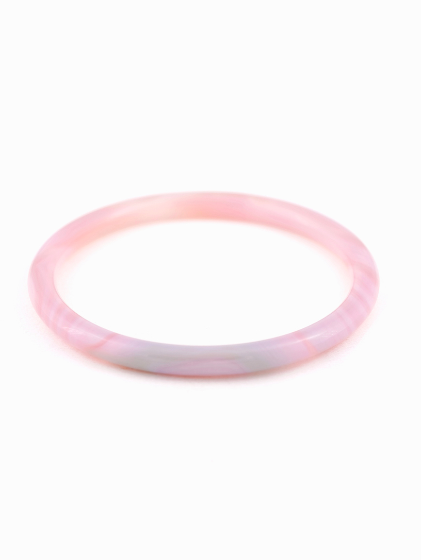 Natural Pink Chalcedony and Pink Agate Bracelet