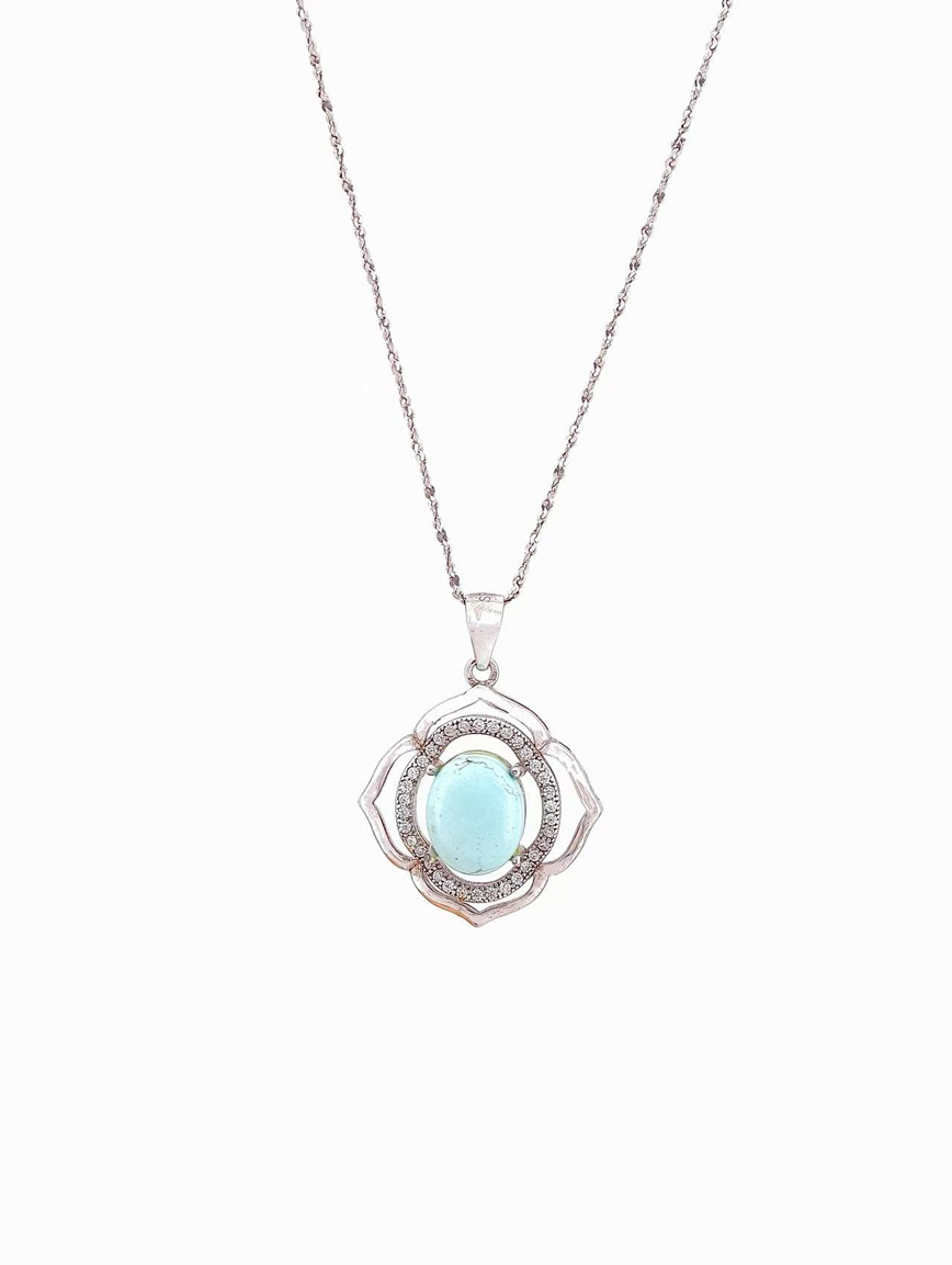 Natural Turquoise Sterling Silver Pendant