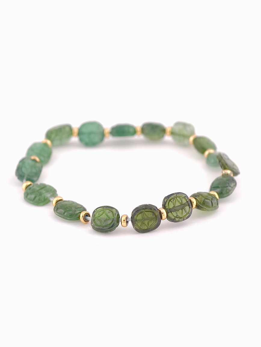 Natural Green Tourmaline Simple Style Bracelet