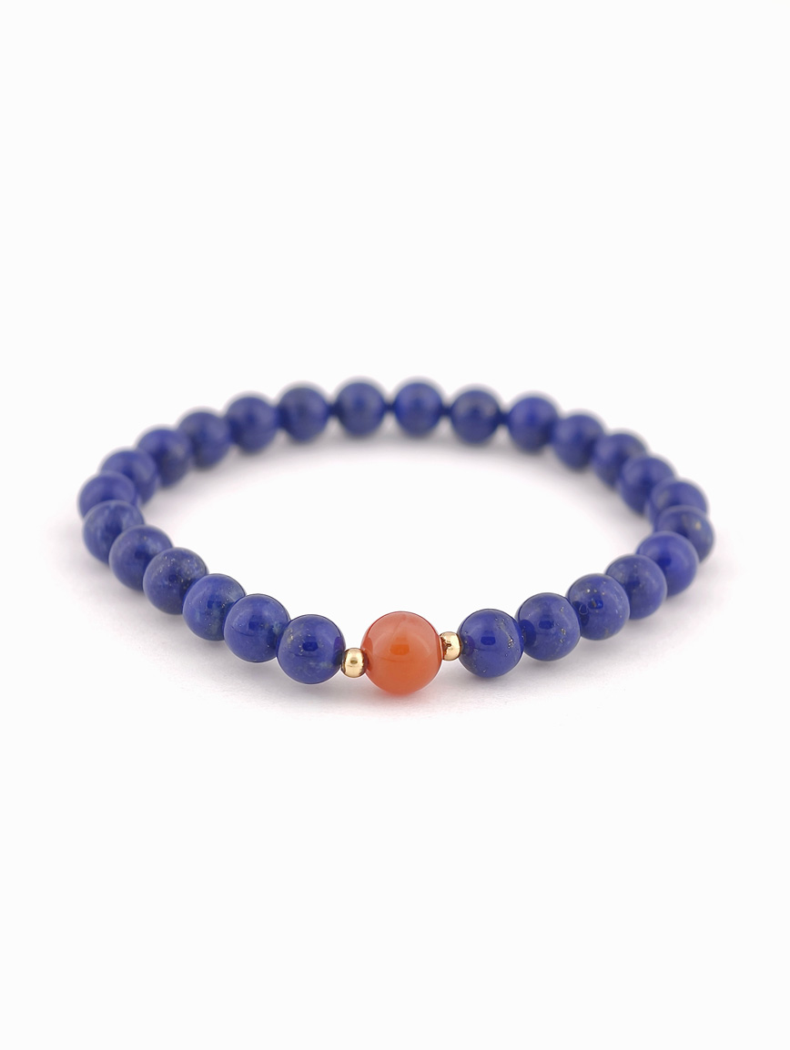 Natural Lapis Lazuli with South Red Agate Bracelet