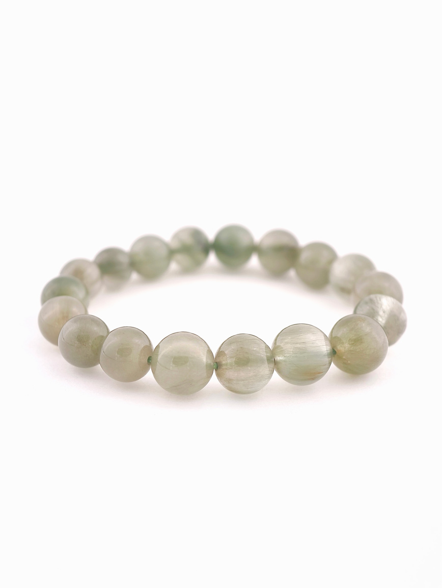 Natural Green Rutilated Quartz Simple Style Bracelet