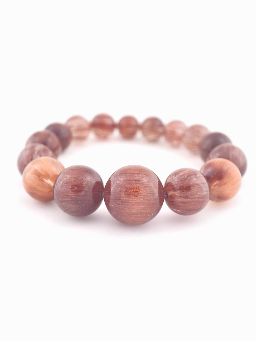 Collectible Gradient Copper Rutilated Quartz Bracelet