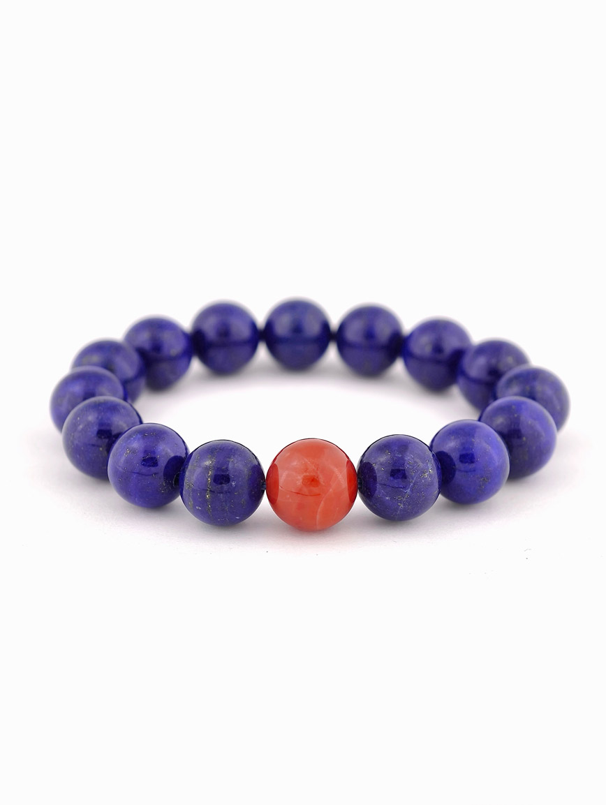 Natural Lapis Lazuli and South Red Agate Bracelet