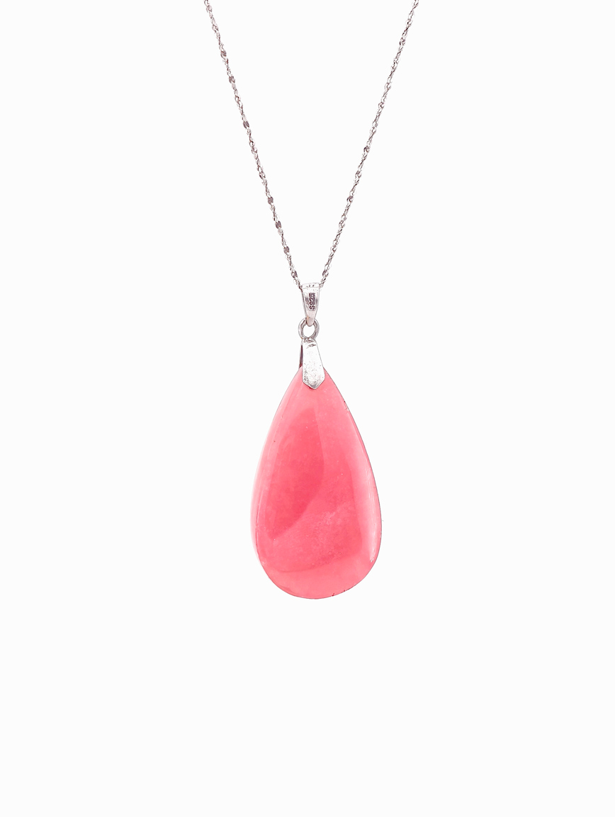 Natural Rhodochrosite Sterling Silver Pendant