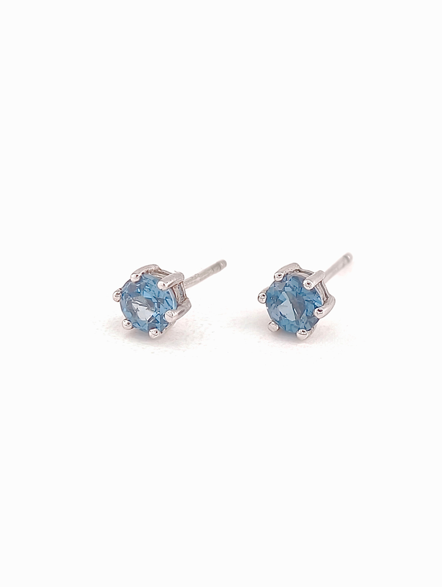 Natural Blue Topaz Earrings