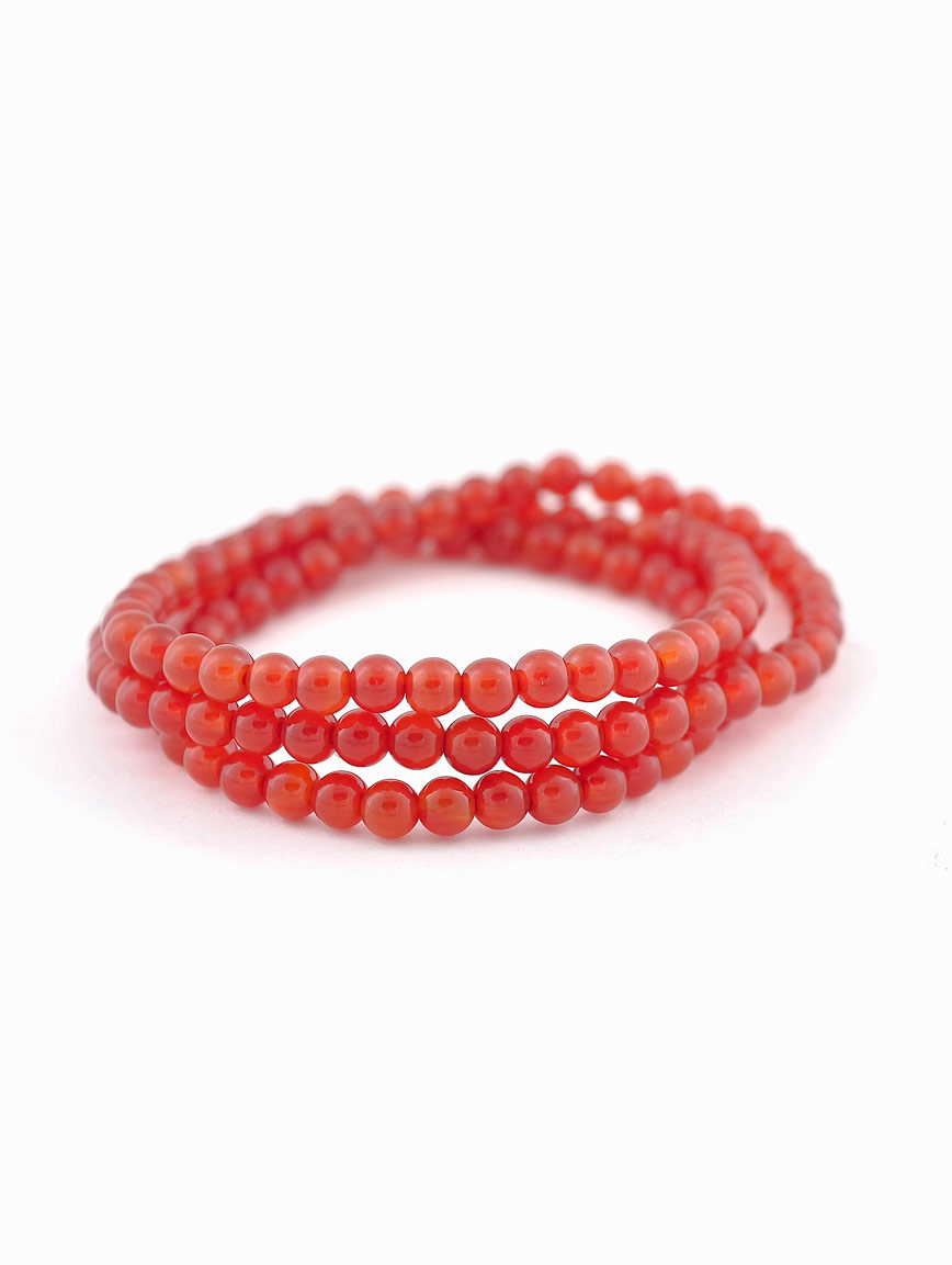 Natural Agate Three-Wrap Bracelet