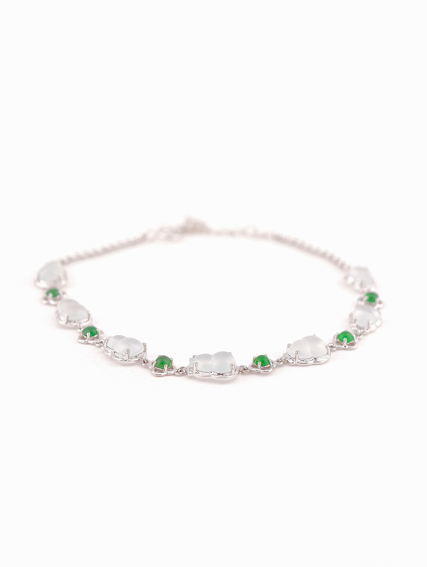 18K Gold Natural Jadeite Bracelet