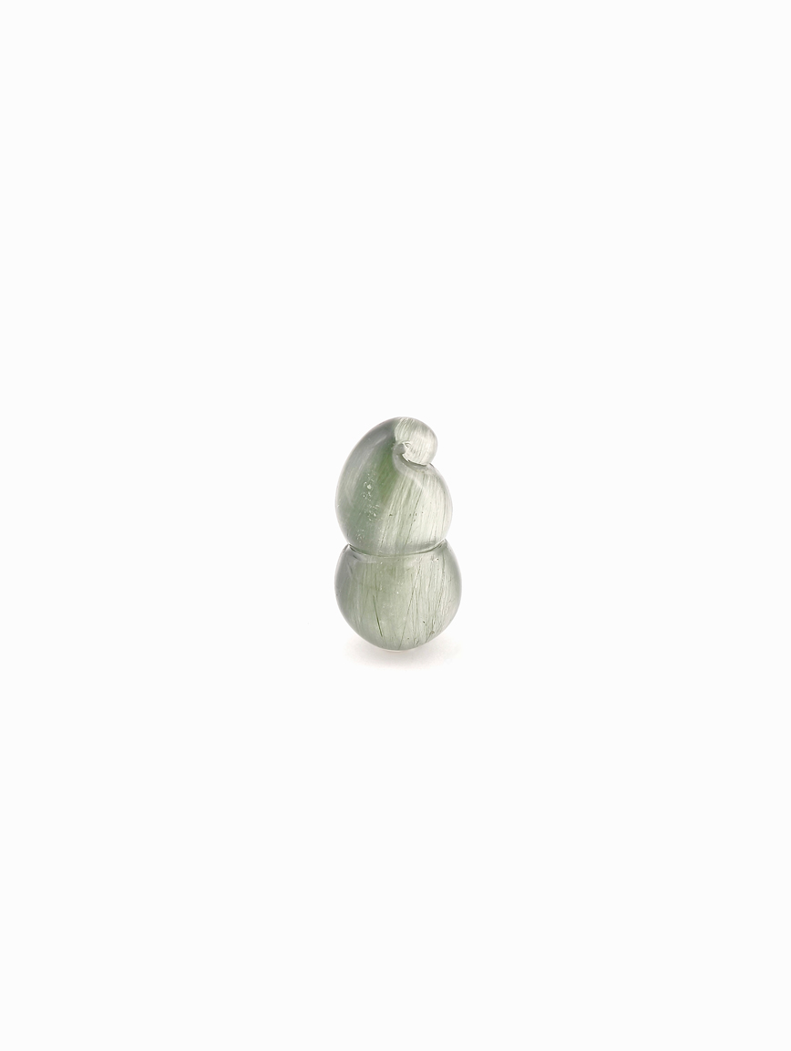 Natural Green Rutilated Quartz Gourd DIY Accessory