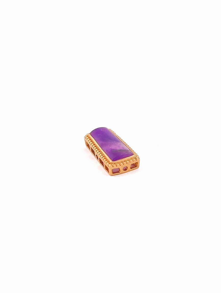 18K Gold Inlaid Natural Sugilite Simple Style DIY Accessory