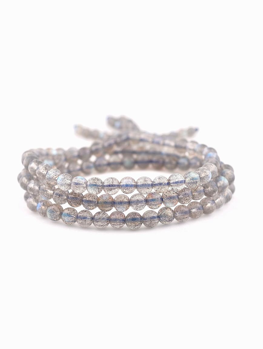 Natural Labradorite Three-Wrap Bracelet